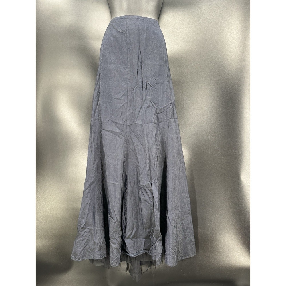 Gigi Clark Modern Couture Dress 90s‎ 1/S Metallic Blue Made In USA Silk/Rayon